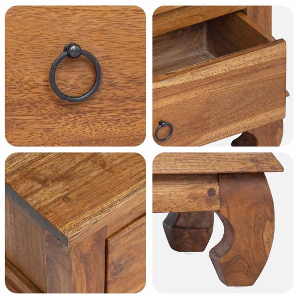 TV-Ständer Braun 110 x 35 x 40 cm Massivholz Teak