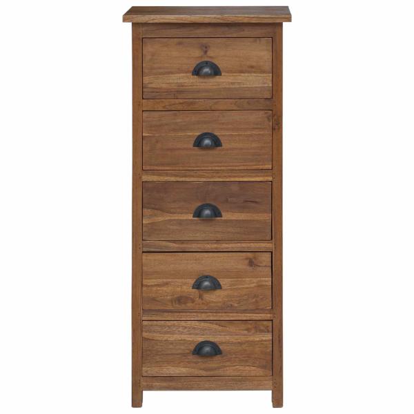 Kommode mit Schubladen Braun 45 x 35 x 110 cm Massivholz Teak