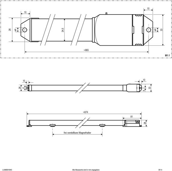 EVN Saneo LED-Sanierungseinsatz, Ersatz für T8 0,9m, 220-240V/AC, weiß (LUM8091840)
