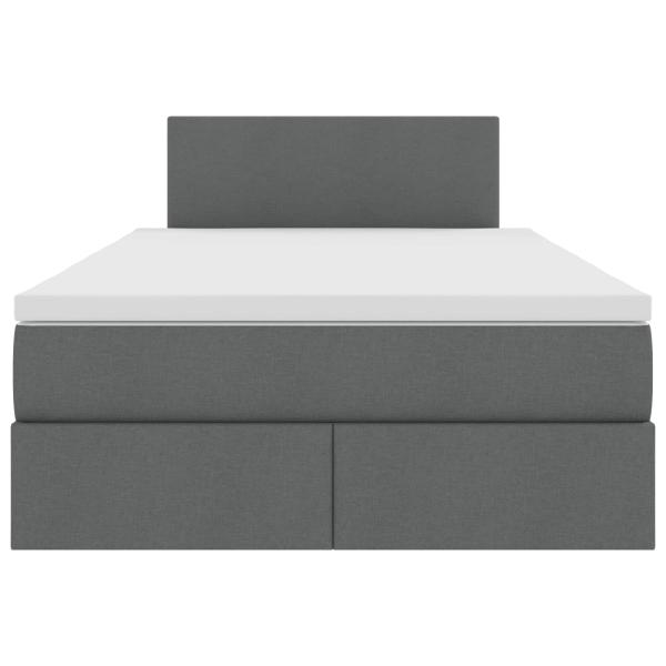 Bett mit Stauraum und LED Dunkelgrau 120 x 190 cm Polyester