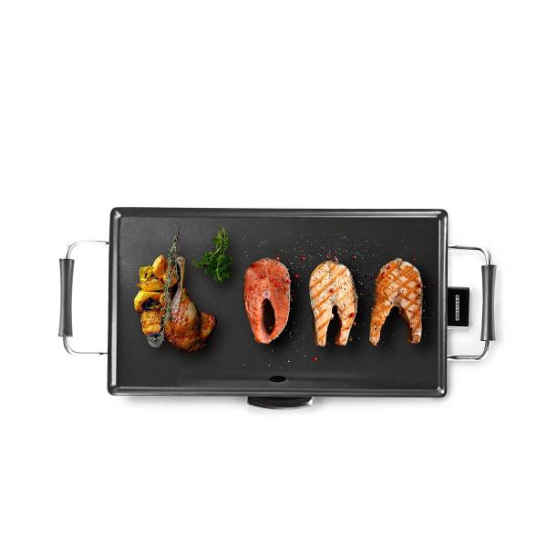 Teppanyaki-Grillplatte | 2000 W | 47,5 x 26,5 cm | Antihaftbeschichtung | Einstellbarer Thermostat | Cool-Touch-Griffe