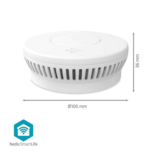 SmartLife Smoke Detector | Wi-Fi | Battery Powered | Sensor life cycle: 10 year | EN 14604 | Max. battery life: 120 Months