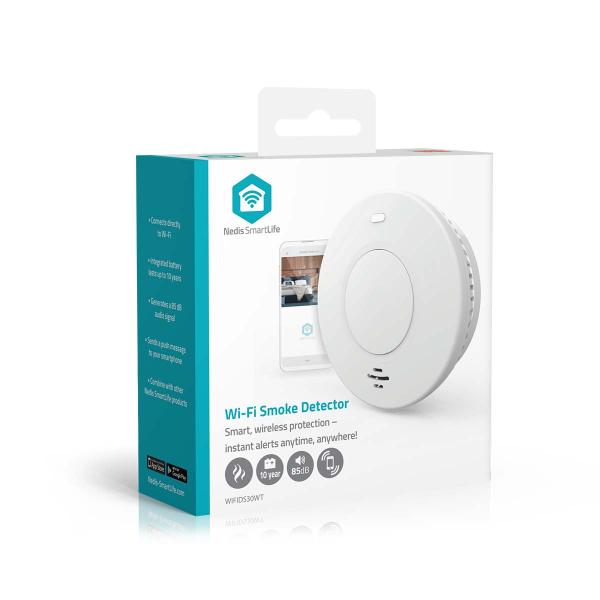 SmartLife Smoke Detector | Wi-Fi | Battery Powered | Sensor life cycle: 10 year | EN 14604 | Max. battery life: 120 Months