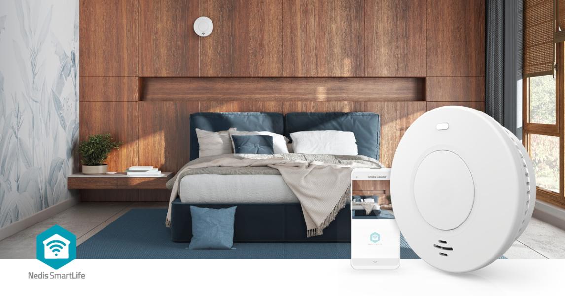 SmartLife Smoke Detector | Wi-Fi | Battery Powered | Sensor life cycle: 10 year | EN 14604 | Max. battery life: 120 Months