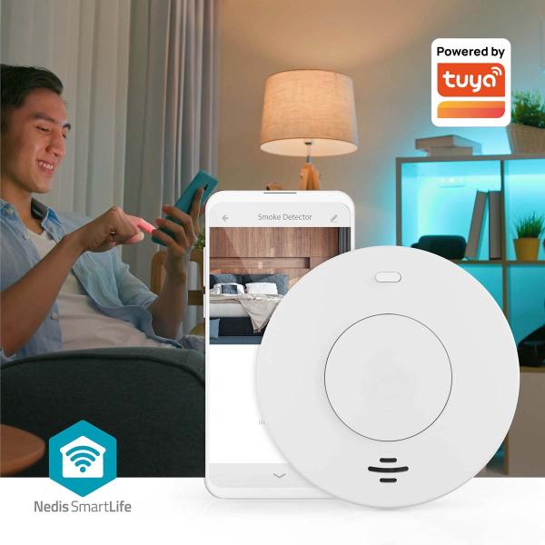 SmartLife Smoke Detector | Wi-Fi | Battery Powered | Sensor life cycle: 10 year | EN 14604 | Max. battery life: 120 Months