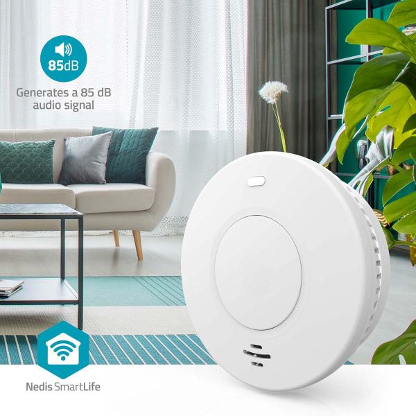 SmartLife Smoke Detector | Wi-Fi | Battery Powered | Sensor life cycle: 10 year | EN 14604 | Max. battery life: 120 Months