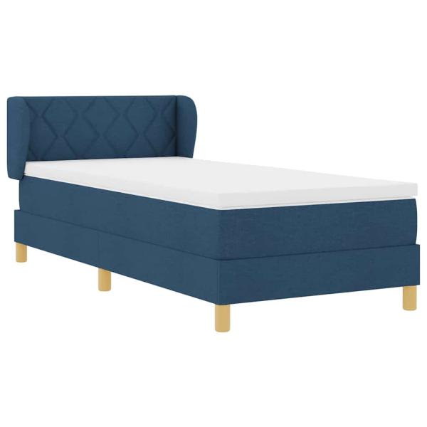 Boxspringbett mit Matratze mit Kopfteil Blau 90 x 190 cm Stoff
