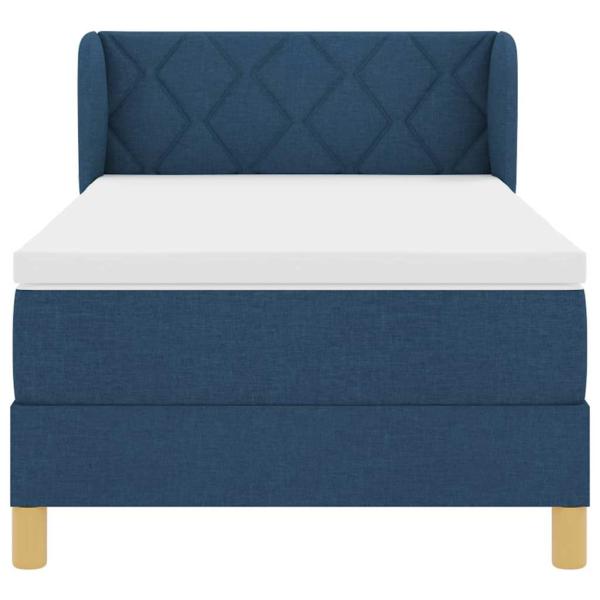 Boxspringbett mit Matratze mit Kopfteil Blau 90 x 190 cm Stoff