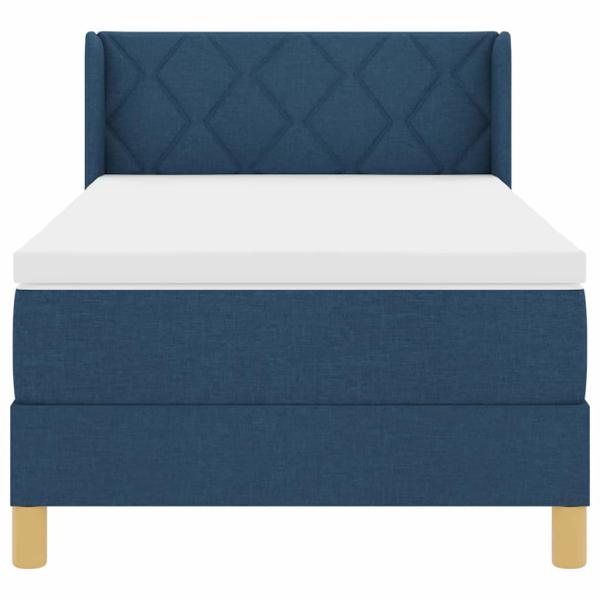 Boxspringbett mit Matratze Blau 190 x 90 cm Polyester