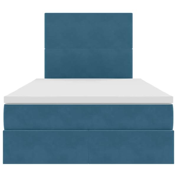 Bett mit Stauraum und LED Dunkelblau 120 x 200 cm Samt