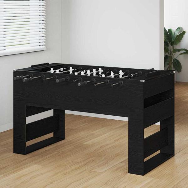 ARDEBO.de - Fußballtisch 2 pcs Schwarz Eichen-Optik 146,5 x 74 x 85 cm