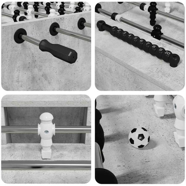 Fußballtisch 2 pcs Beton Grau 146,5 x 74 x 85 cm Holzwerkstoff