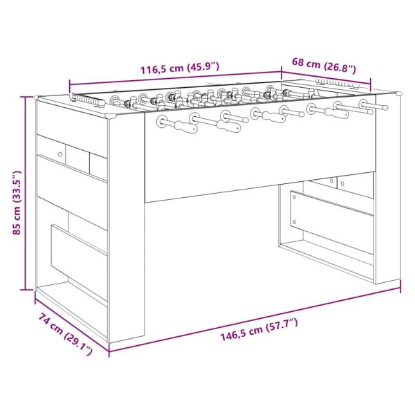 Fußballtisch 2 pcs Altholz 146,5 x 74 x 85 cm Holzwerkstoff