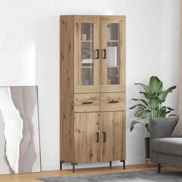 ARDEBO.de - Highboard 2 pcs Artisan-Eiche 69,5 x 34 x 180 cm Holzwerkstoff