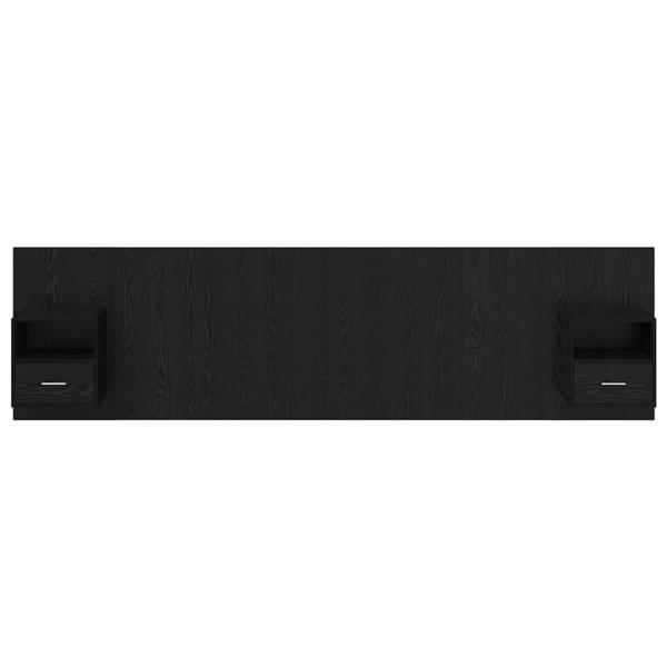 Kopfteil mit Schrank 3 Stk. Schwarz Eichen-Optik Holzwerkstoff