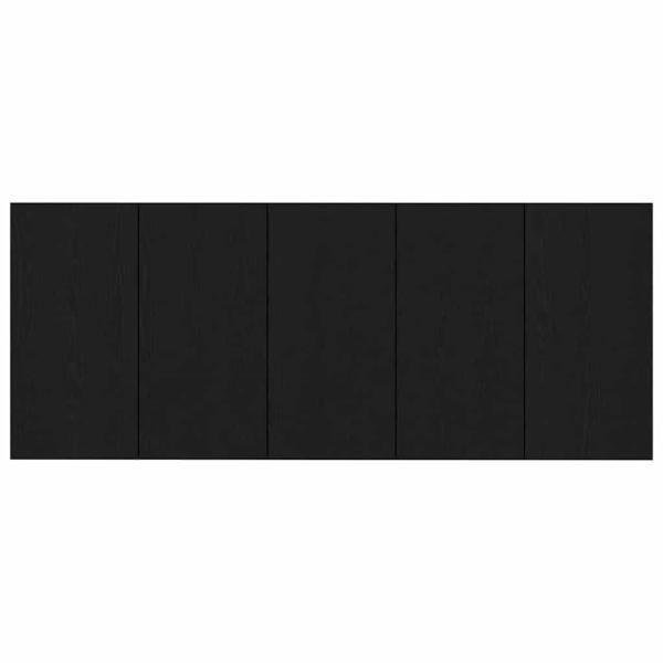 Kopfteil mit Schrank 3 pcs Schwarz Eichen-Optik Holzwerkstoff