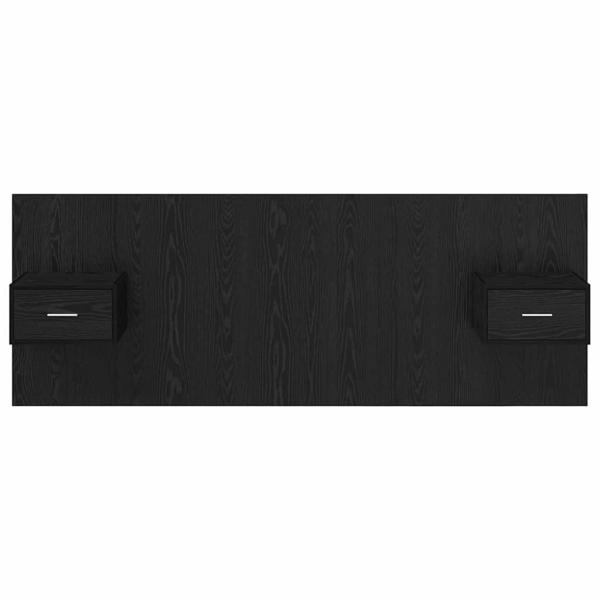 ARDEBO.de - Kopfteil mit Schrank 3 pcs Schwarz Eichen-Optik Holzwerkstoff