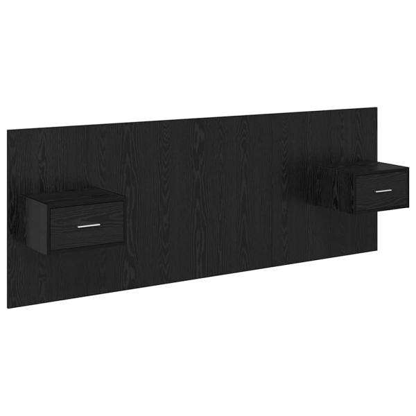Kopfteil mit Schrank 3 Stk. Schwarz Eichen-Optik Holzwerkstoff
