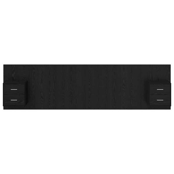 Kopfteil mit Schrank 3 Stk. Schwarz Eichen-Optik Holzwerkstoff