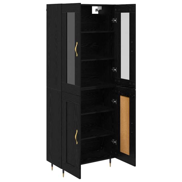 Highboard 2 pcs Schwarz Eichen-Optik 69,5 x 34 x 180 cm