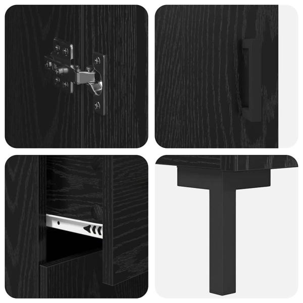 Highboard 2 pcs Schwarz Eichen-Optik 69,5 x 34 x 180 cm