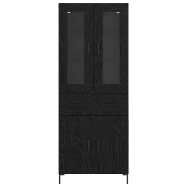 Highboard 2 pcs Schwarz Eichen-Optik 69,5 x 34 x 180 cm