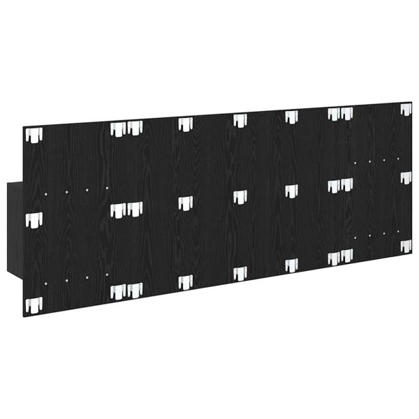 ARDEBO.de - Kopfteil mit Schrank 3 pcs Schwarz Eichen-Optik Holzwerkstoff