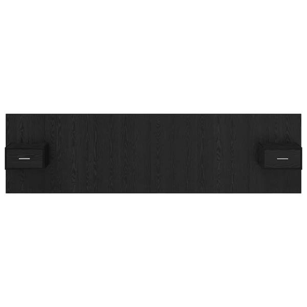 Kopfteil mit Schrank 3 Stk. Schwarz Eichen-Optik Holzwerkstoff
