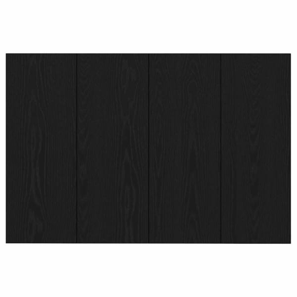 Kopfteil mit Schrank 3 pcs Schwarz Eichen-Optik Holzwerkstoff