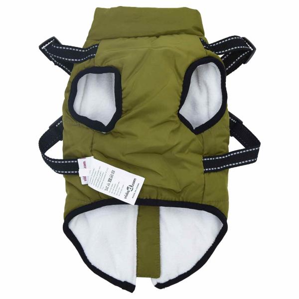 Hundemantel Olivegrün L32 Fleece und Polyester