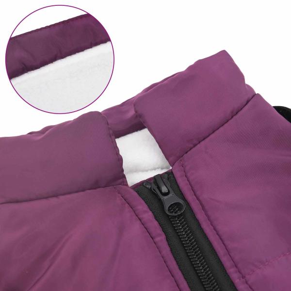 Hundemantel mit Geschirr Lila 2XL Fleece und Polyester