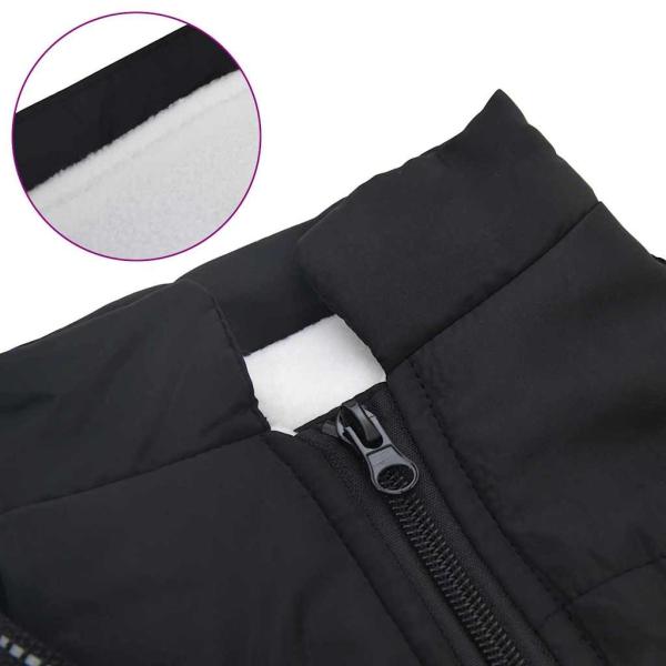 Hundemantel mit Geschirr Schwarz L Fleece und Polyester