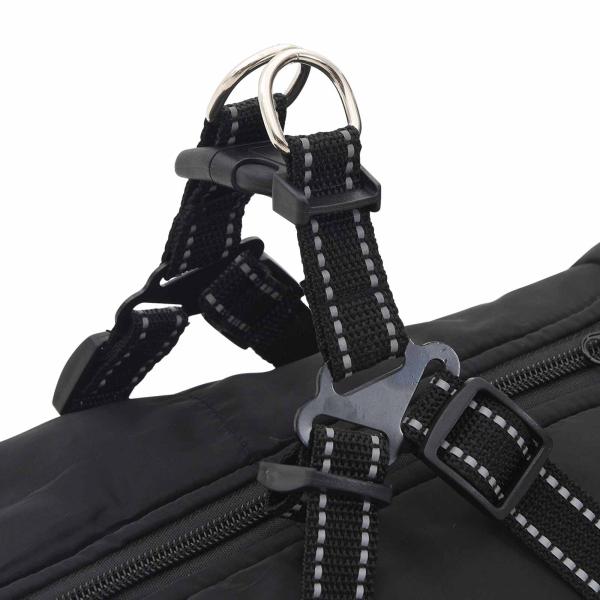 Hundemantel mit Geschirr Schwarz 4XL Fleece und Polyester
