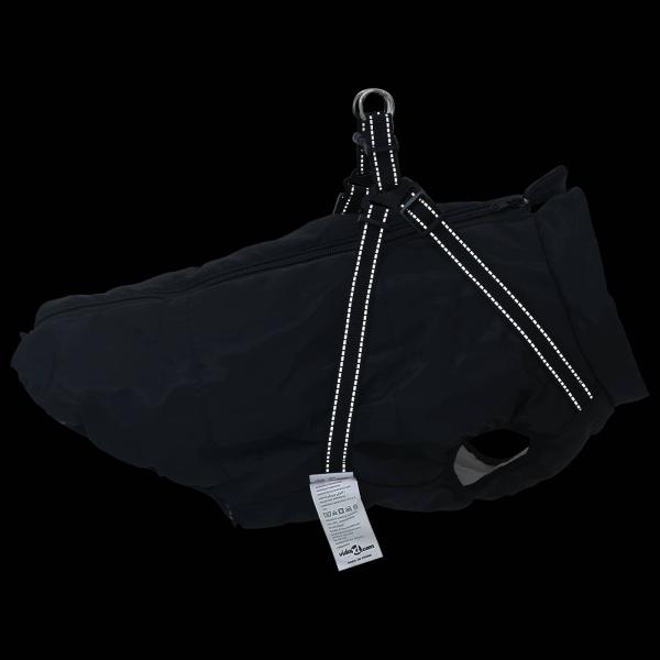 Hundemantel mit Geschirr Schwarz 4XL Fleece und Polyester