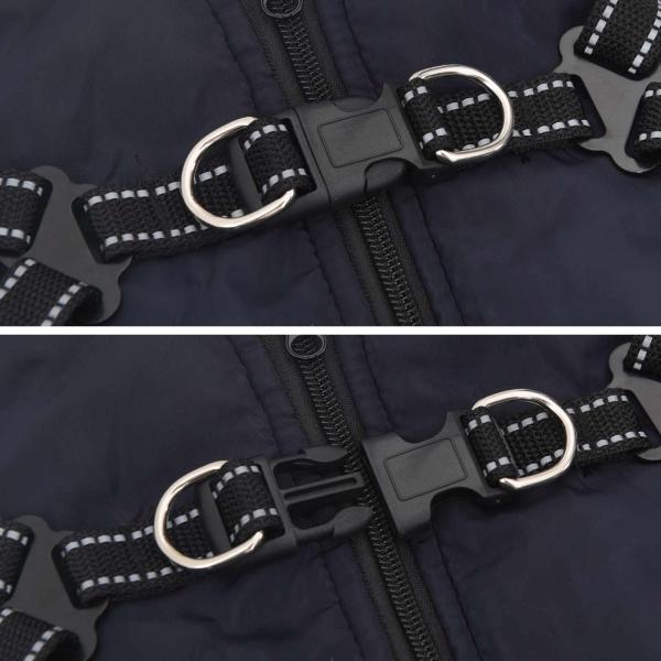 Hundemantel mit Geschirr Marineblau S Fleece und Polyester