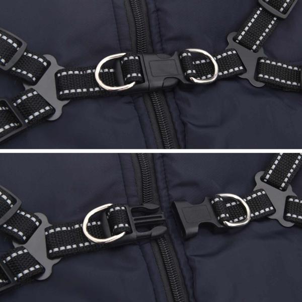 Hundemantel mit Geschirr Marineblau 4XL Fleece und Polyester