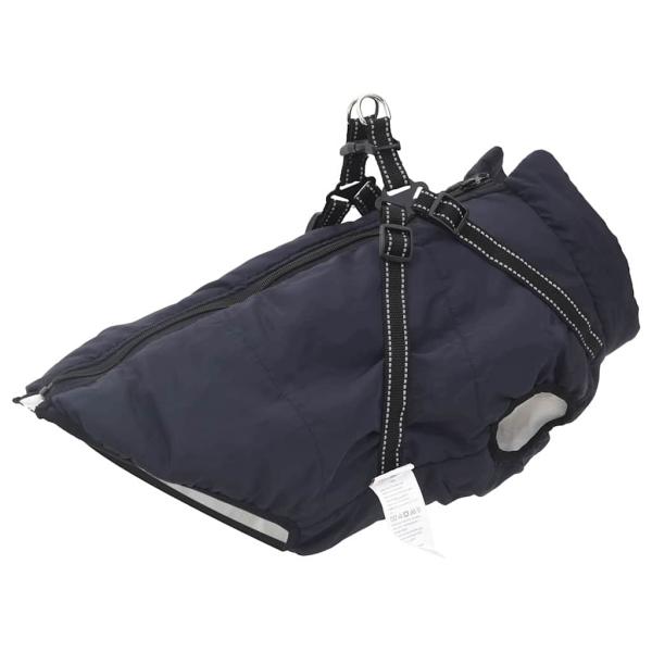 ARDEBO.de - Hundemantel mit Geschirr Marineblau 6XL Fleece und Polyester