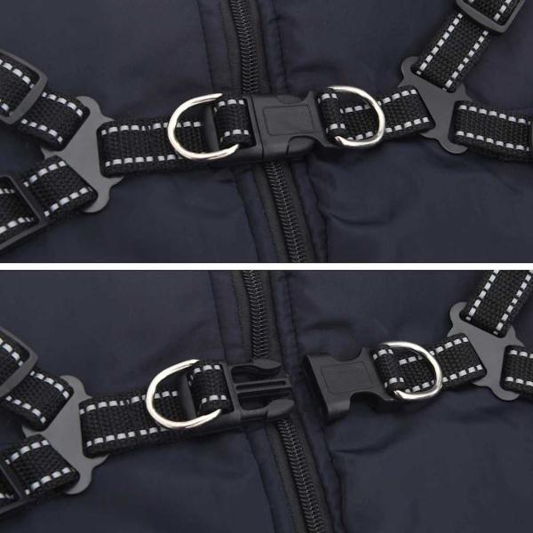 Hundemantel mit Geschirr Marineblau 6XL Fleece und Polyester