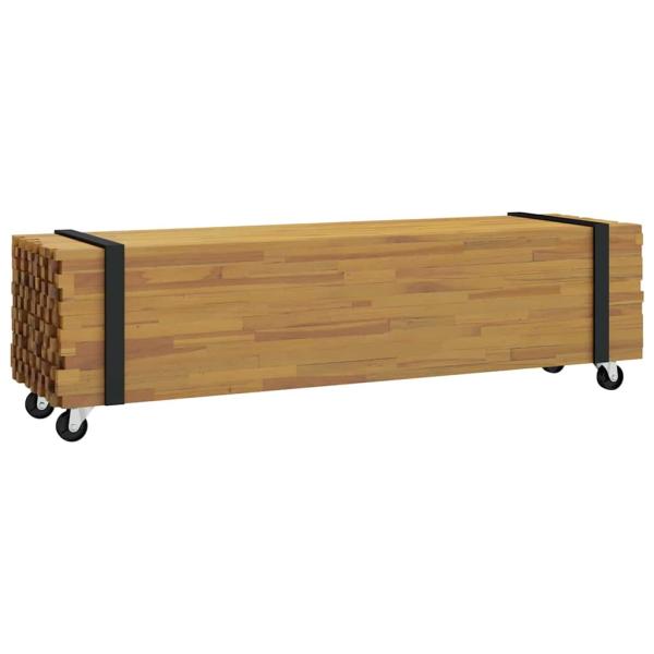 TV-Ständer Braun 110 x 30 x 30 cm Massivholz Teak