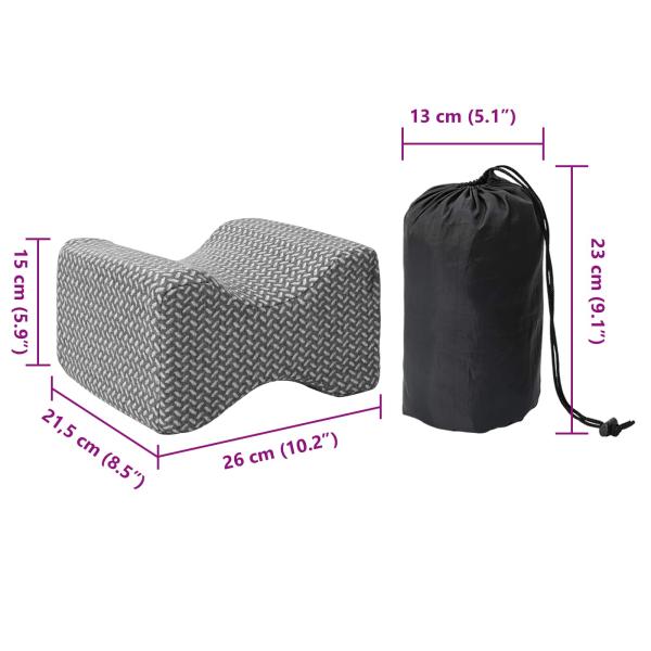 Kopfkissen mit Kissen Grau 26 x 21 x 15 cm Polyester