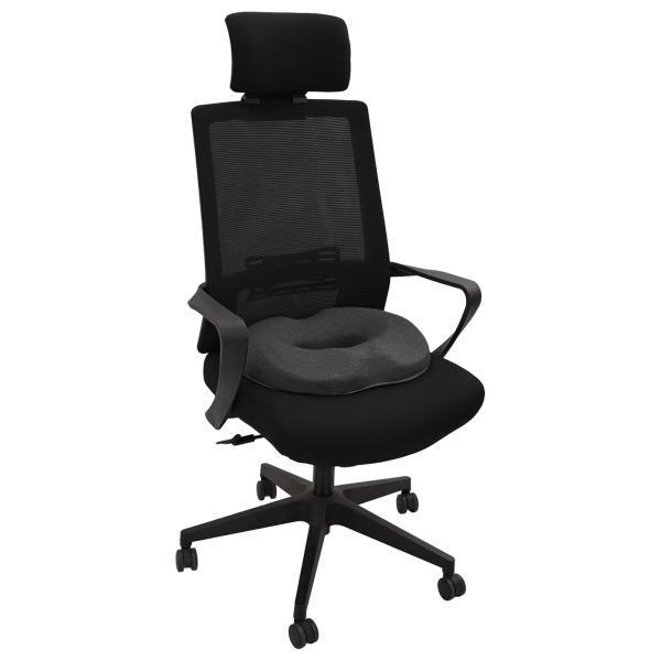 Kopfkissen mit Kissen Dunkelgrau 42 x 37 x 8 cm Baumwolle