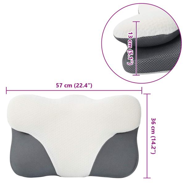 Kopfkissen mit Kissen Weiß 59 x 38 x 14 cm Polyester