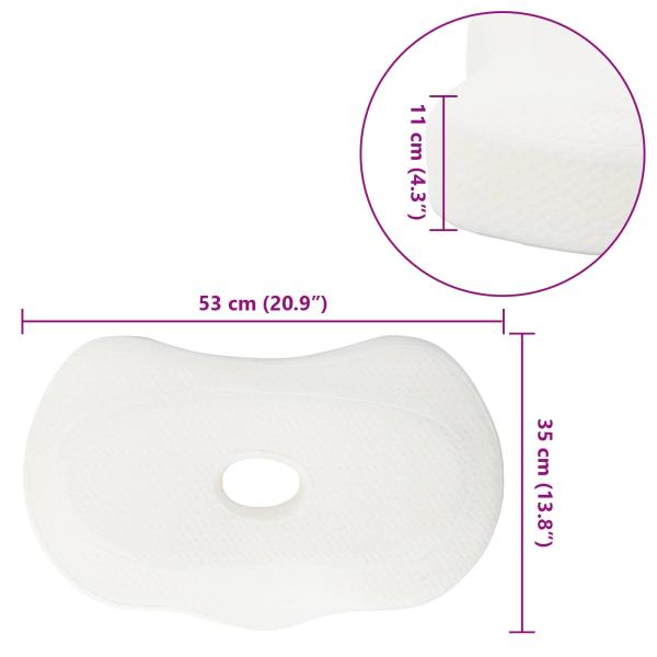 ARDEBO.de - Kopfkissen mit Kissen Weiß 55 x 36 x 10 cm Polyester