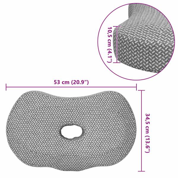 ARDEBO.de - Kopfkissen mit Kissen Grau 55 x 36 x 10 cm Polyester