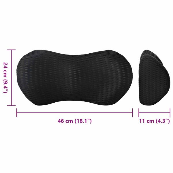 Kopfkissen mit Kissen Schwarz 47 x 24 x 13 cm 4D Mesh