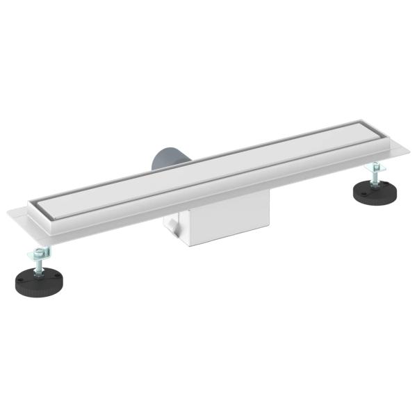 Duschabfluss mit Glasabdeckung Silber 50 cm Edelstahl 304