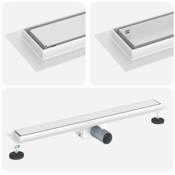 Duschabfluss mit Glasabdeckung Silber 70 cm Edelstahl 304