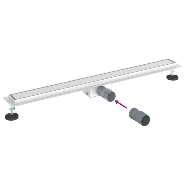 Duschabfluss mit Glasabdeckung Silber 90 cm Edelstahl 304