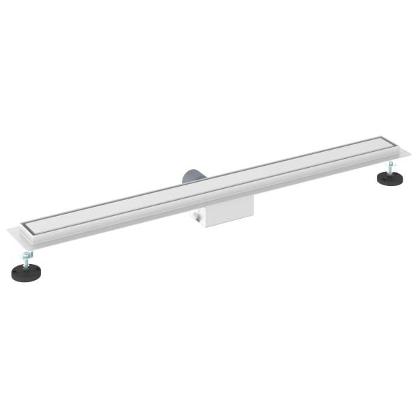 Duschabfluss mit Glasabdeckung Silber 90 cm Edelstahl 304