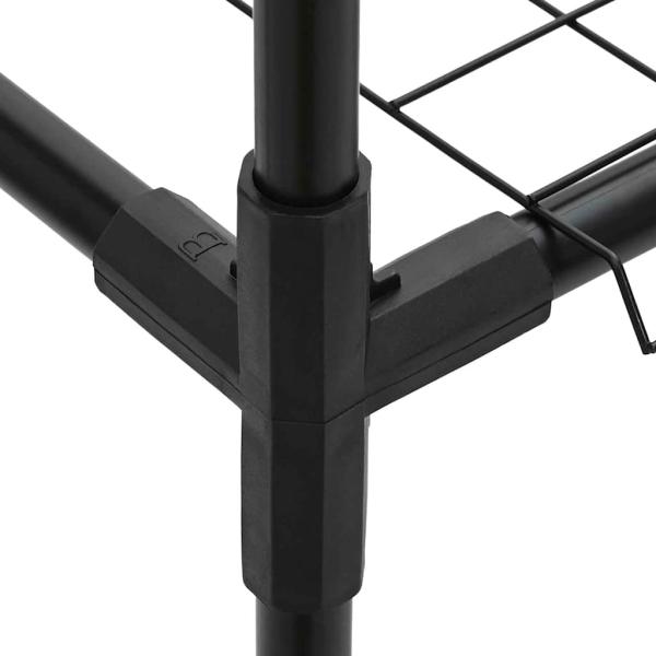 3-stöckiger Pflanzenständer Schwarz 100 x 32 x 102 cm Stahl